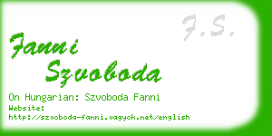 fanni szvoboda business card